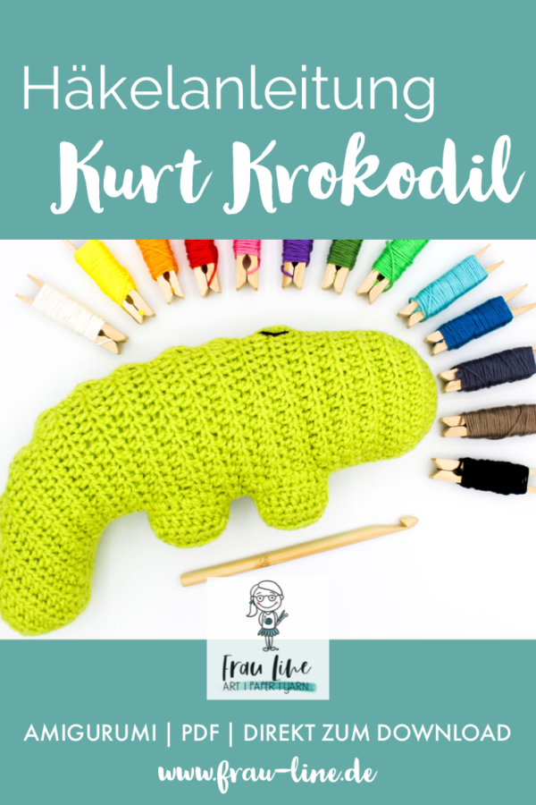 Pin Frau Line Häkelanleitung Amigurumi Kurt Krokodil