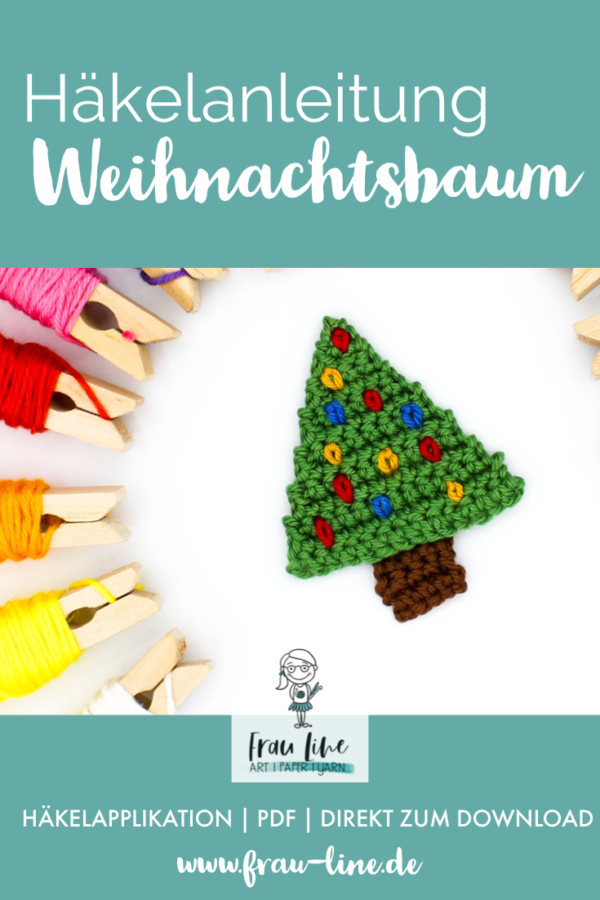 Pin Frau Line Häkelanleitung Applikation Weihnachtsbaum