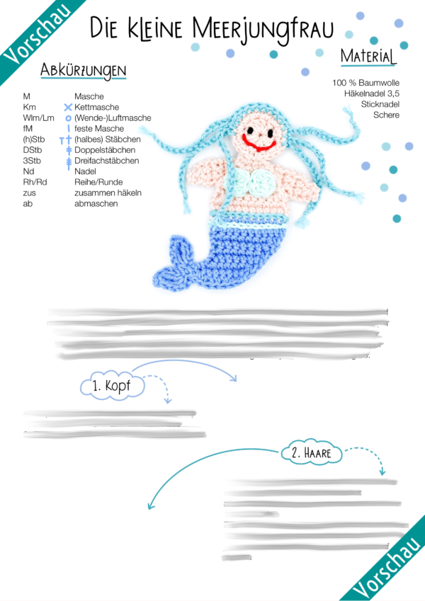 Vorschau Frau Line Häkelanleitung Meerjungfrau