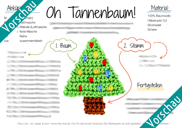 Häkelanleitung: Applikation Weihnachtsbaum (PDF) – Bild 4