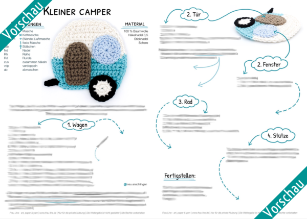 Vorschau Frau Line Häkelanleitung Wohnwagen