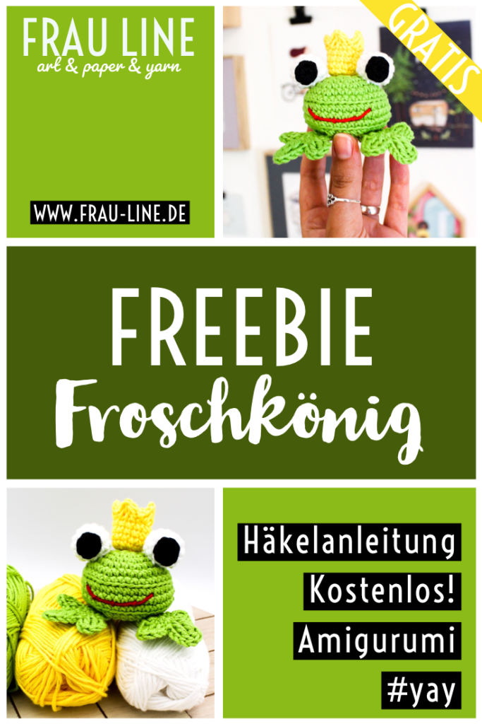 Pin Frau Line kostenlose Häkelanleitung Amigurumi Froschkönig Frosch