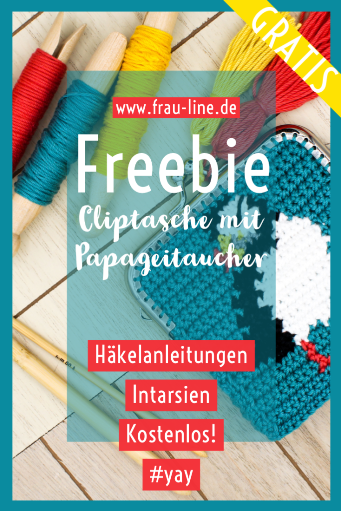 Pin Kostenlose Häkeanleitung Frau Line Cliptasche mit Papageitaucher Intarsien