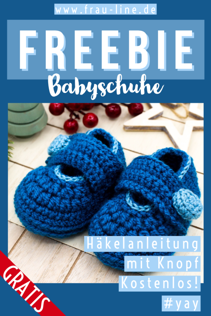 Kostenlose Häkelanleitung: Süße Babyschuhe mit Knopf häkeln -