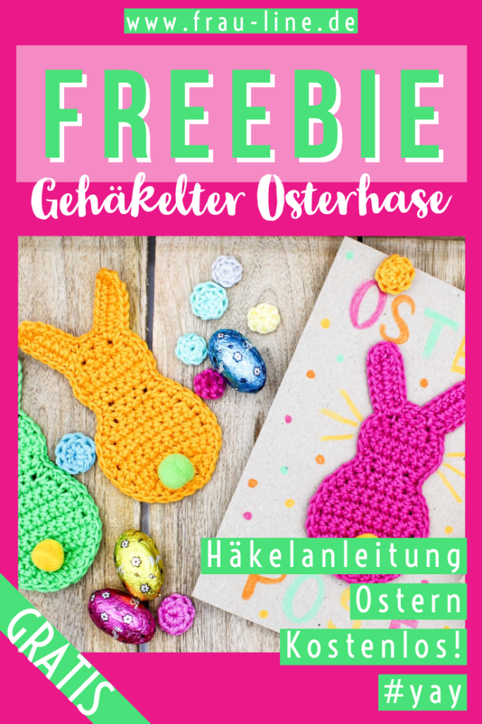 Pin Frau Line Gratisanleitung Häkelapplikation Osterhase