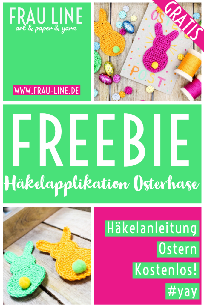 Pin Frau Line Kostenlose Häkelanleitung Häkelapplikation Osterhase