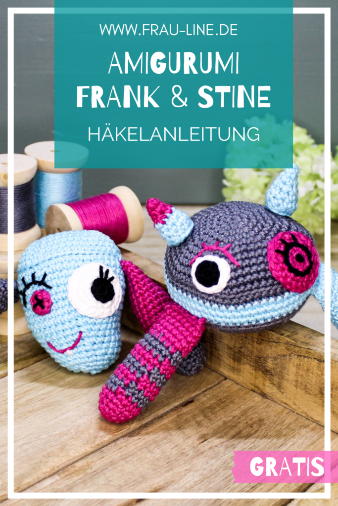 Pin Frau Line Mini-Monster-Cal Gratisanleitung Häkelanleitung Amigurumi