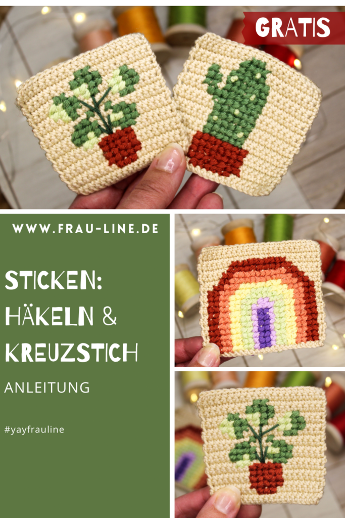 Frau Line Kreuzstich Häkeln kostenlose Anleitung 365 Stickmotive Sonntagskreativität
