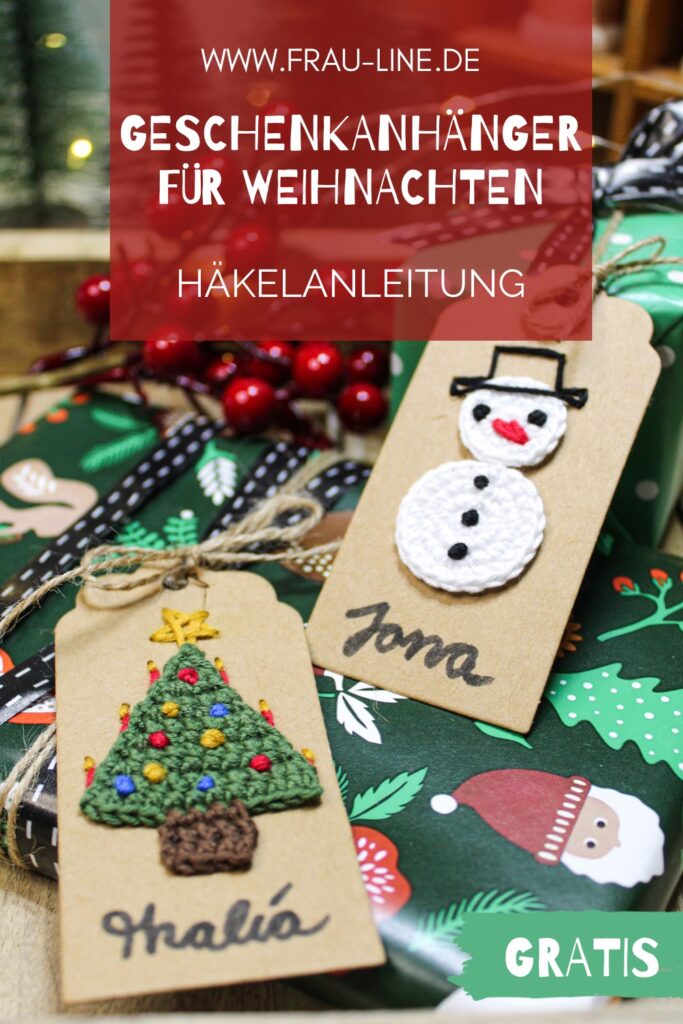 Pin Frau Line Häkelanleitung Geschenkanhänger Applikation Weihnachten