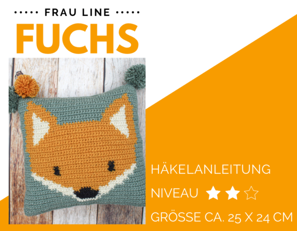 Frau Line Häkelanleitung Kissen Fuchs