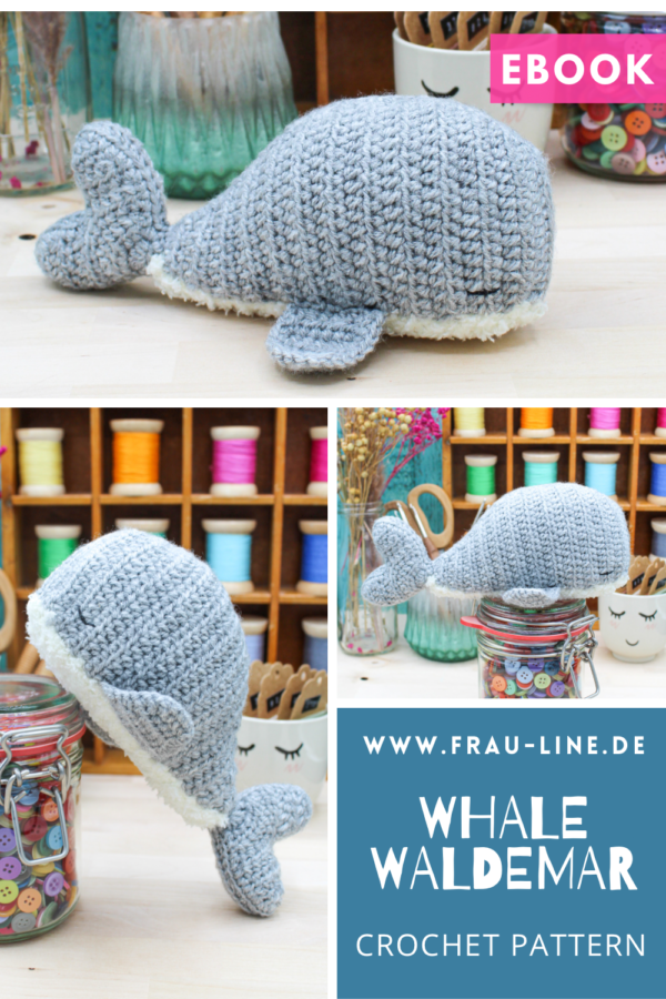 Frau Line Amigurumi Crochet Pattern Whale Pin 3