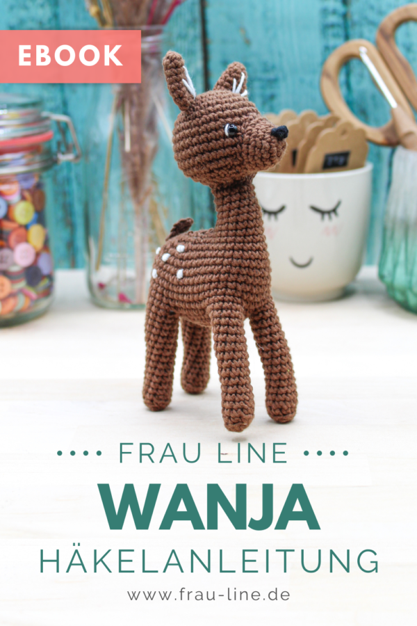 Frau Line Häkelanleitung Amigurumi Deer Pin 1