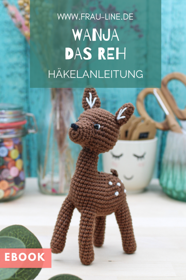 Frau Line Häkelanleitung Amigurumi Deer Pin 2