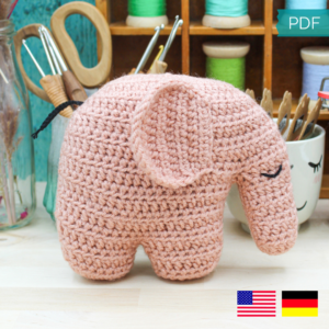 Frau Line Häkelanleitung Amigurumi Elefant Cover