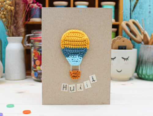 Cover Frau Line Anleitung Häkelapplikation Heißluftballon